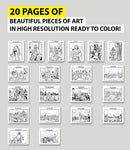 Coloring Book For Families - Full Version - 20 Pages